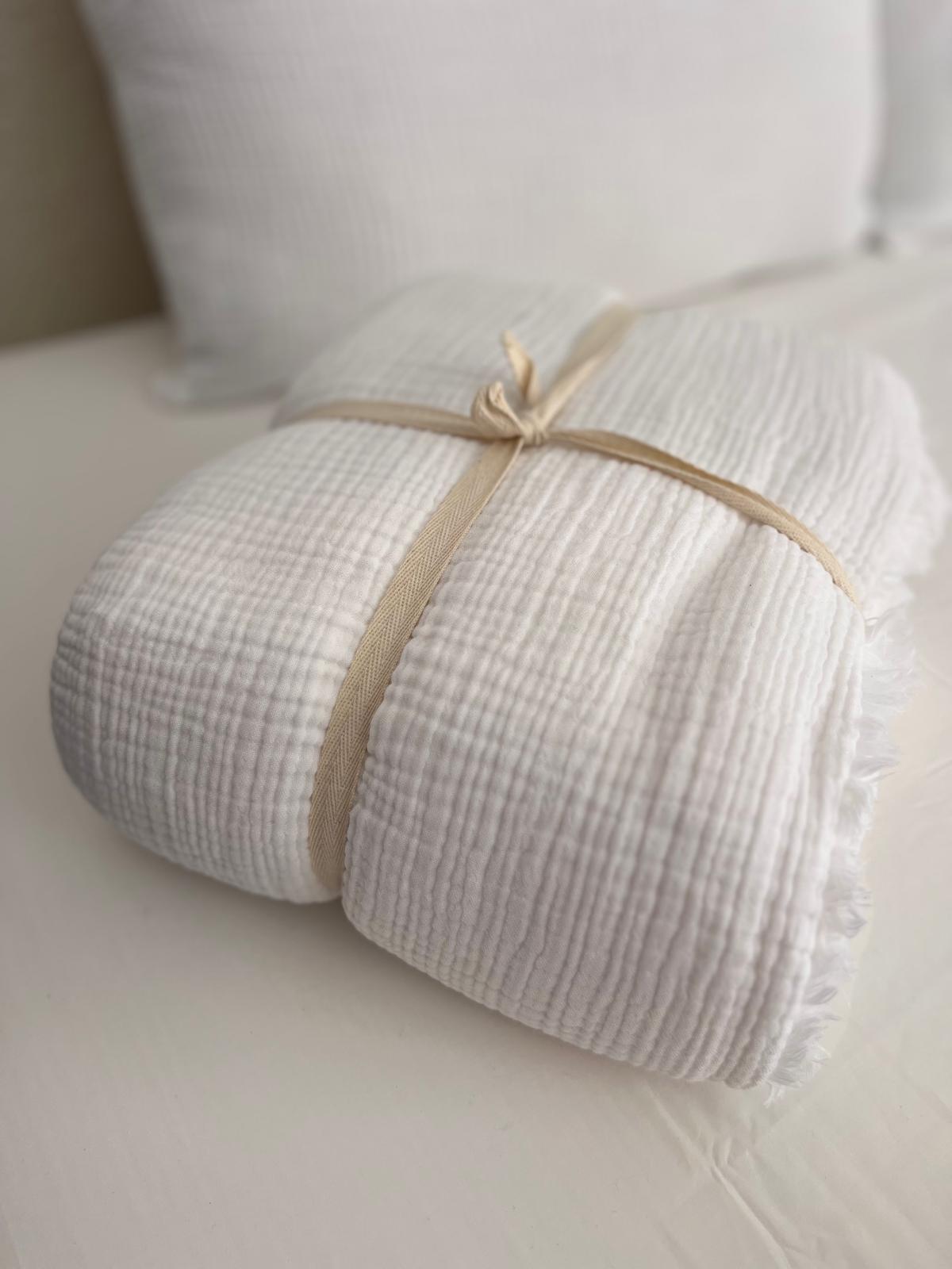 Muslin Throw - Pure White