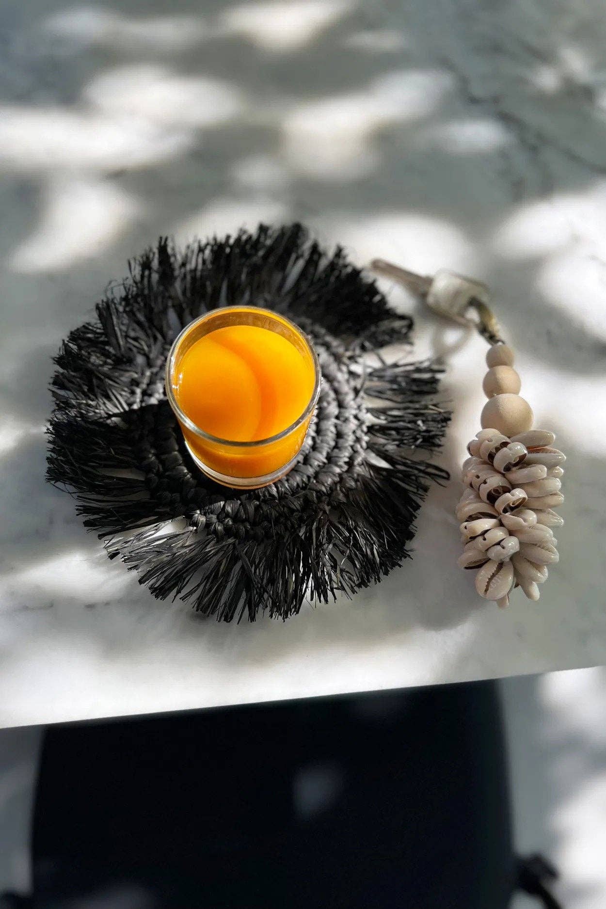 Raffia Coaster - Black