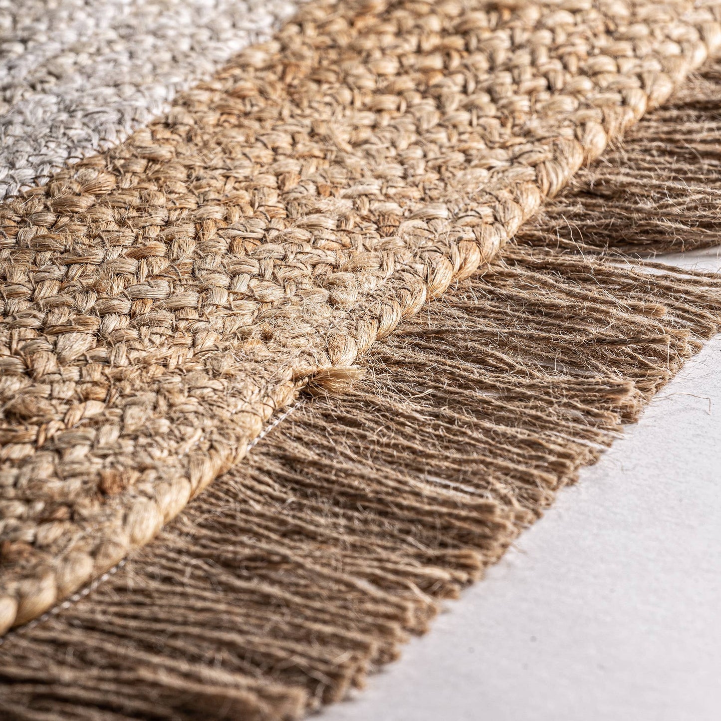 Fringe Jute Rug 220x220cm