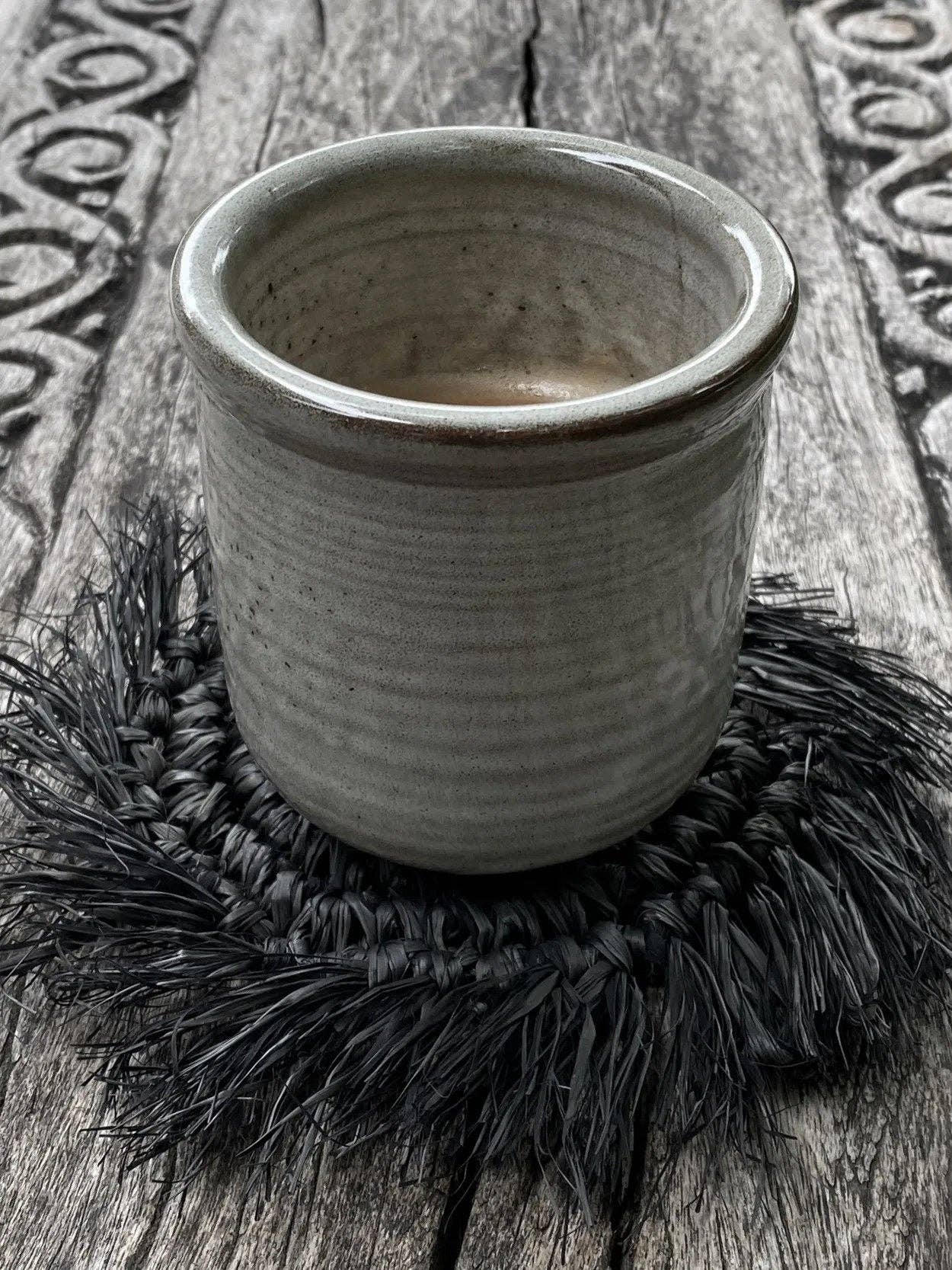 Raffia Coaster - Black