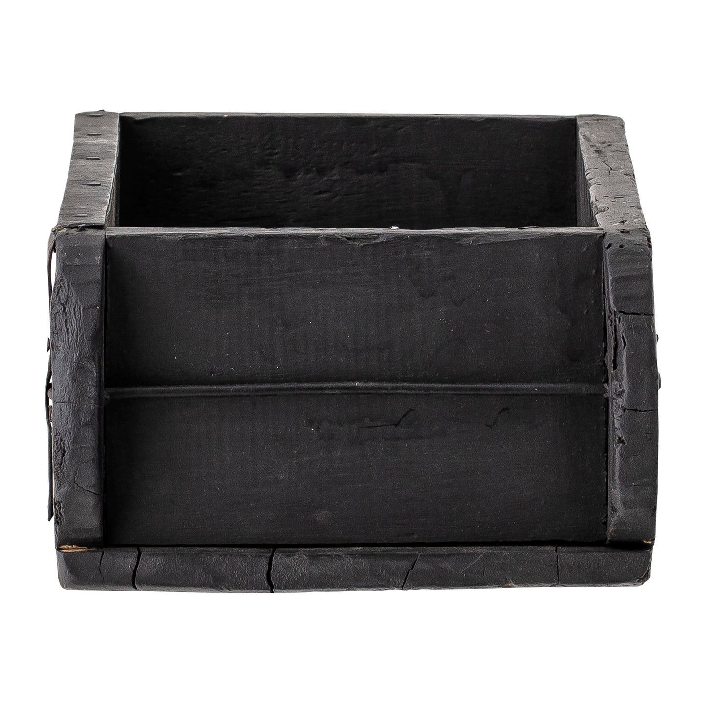 Reclaimed wood storage box - Black