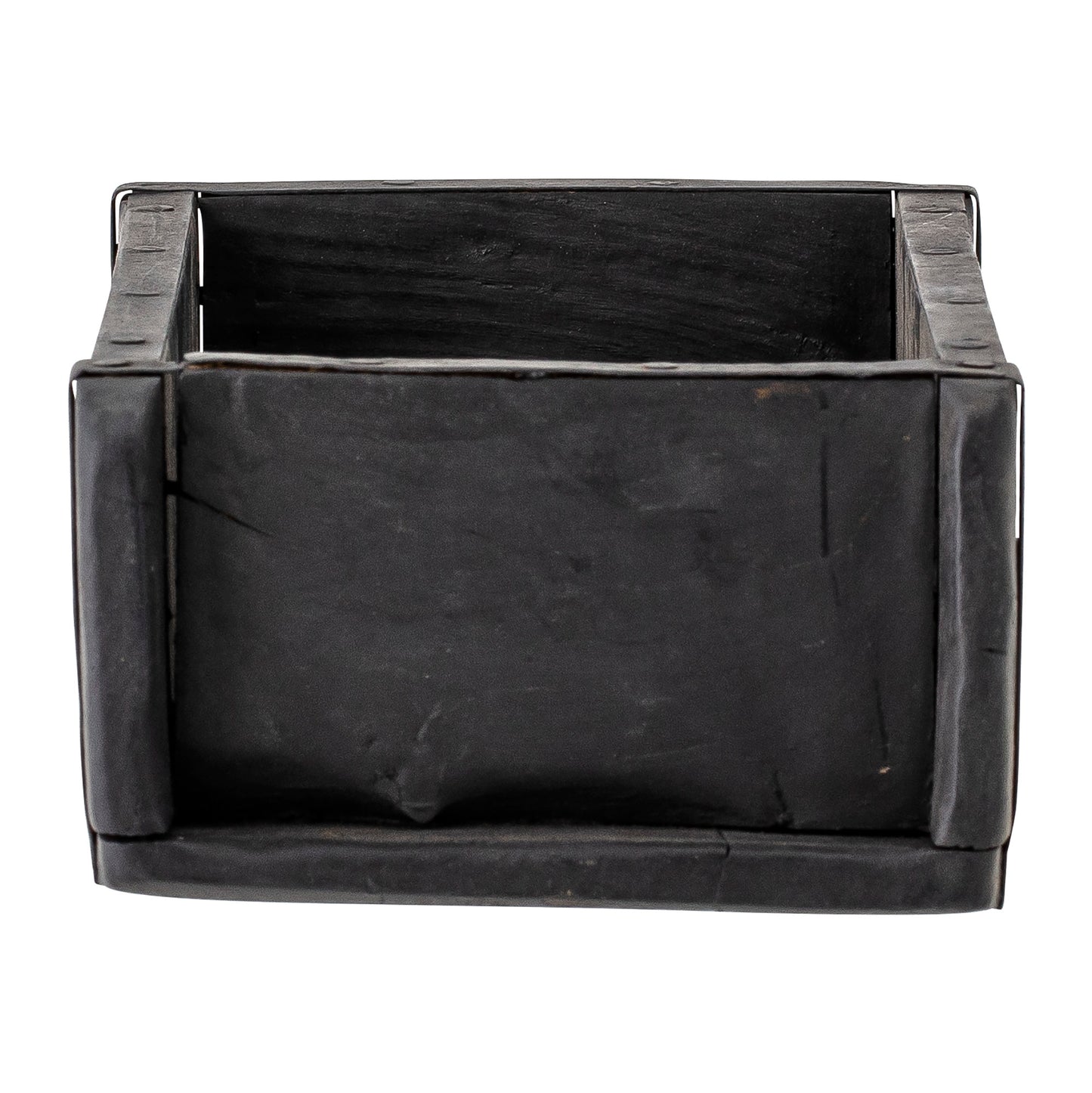 Reclaimed wood storage box - Black