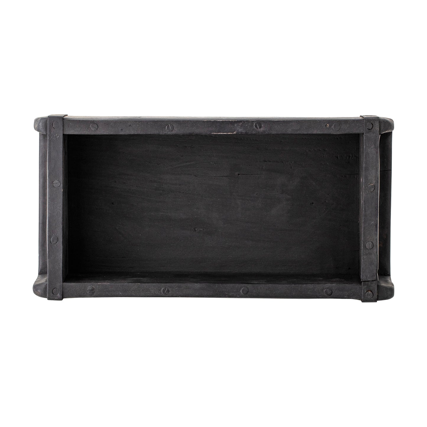 Reclaimed wood storage box - Black
