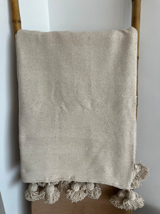 The Tassel Throw - Beige