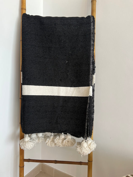 The Tassel Throw - Black & White
