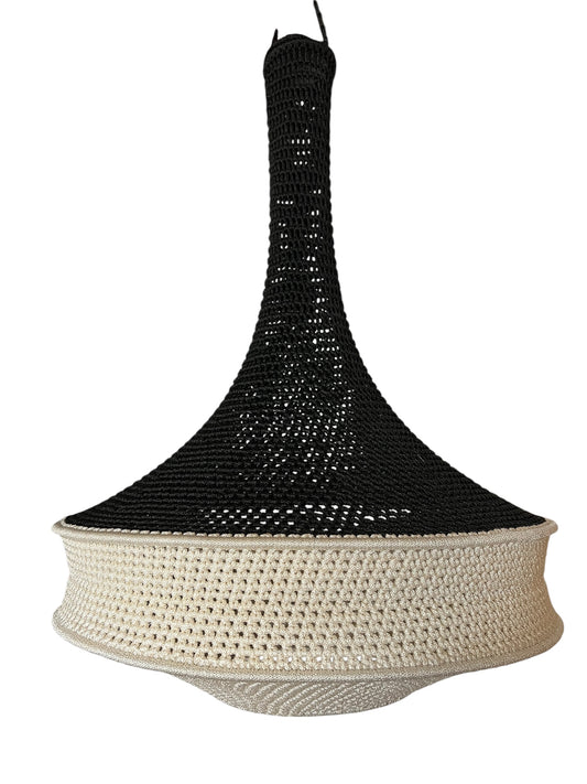 Mamounia Crochet Ceiling Lamp – Black & White