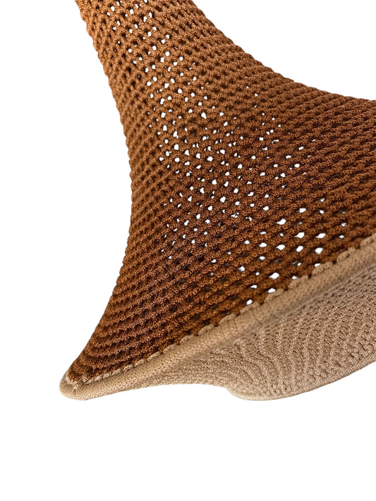 Mamounia Crochet Ceiling Lamp - Camel & Beige