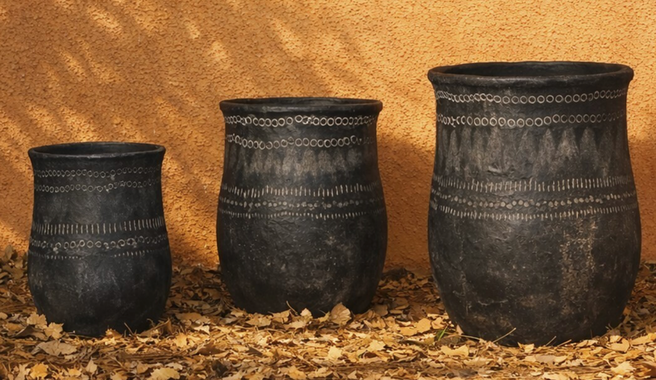 Cast Stone Planter - Black