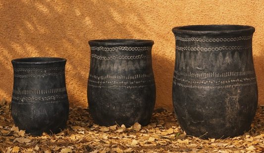 Cast Stone Planter - Black