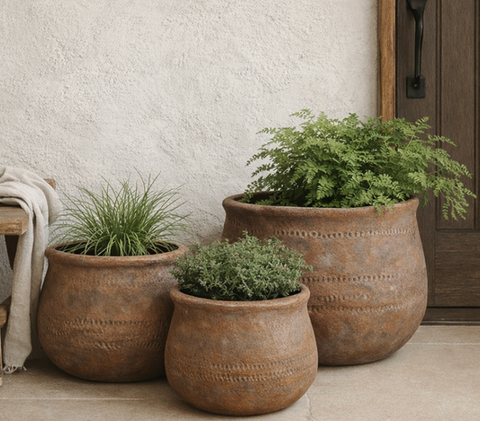 Cast Stone Planter - Terracotta