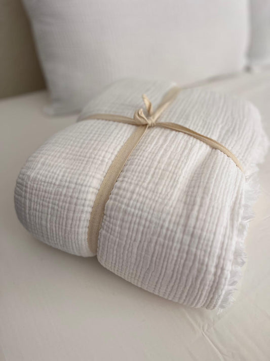 Muslin Throw - Pure White